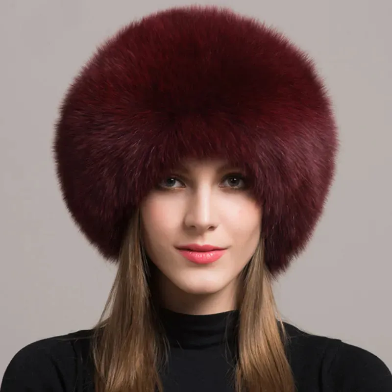 Adira Fox Fur Women Hat with Earmuffs
