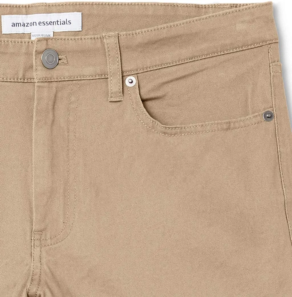 Amazon Essentials Slim Fit Khaki Pants for Men, 5-Pocket Stretch Twill