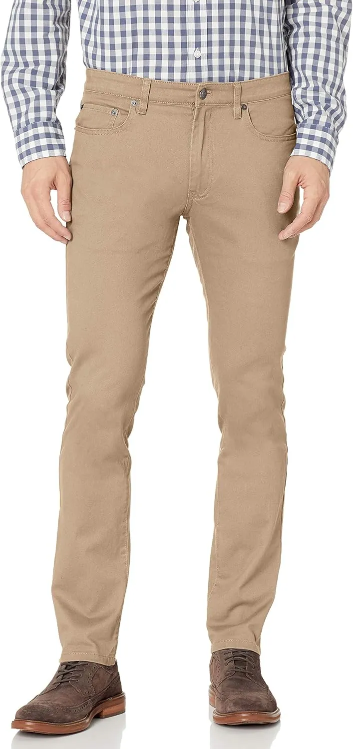 Amazon Essentials Slim Fit Khaki Pants for Men, 5-Pocket Stretch Twill
