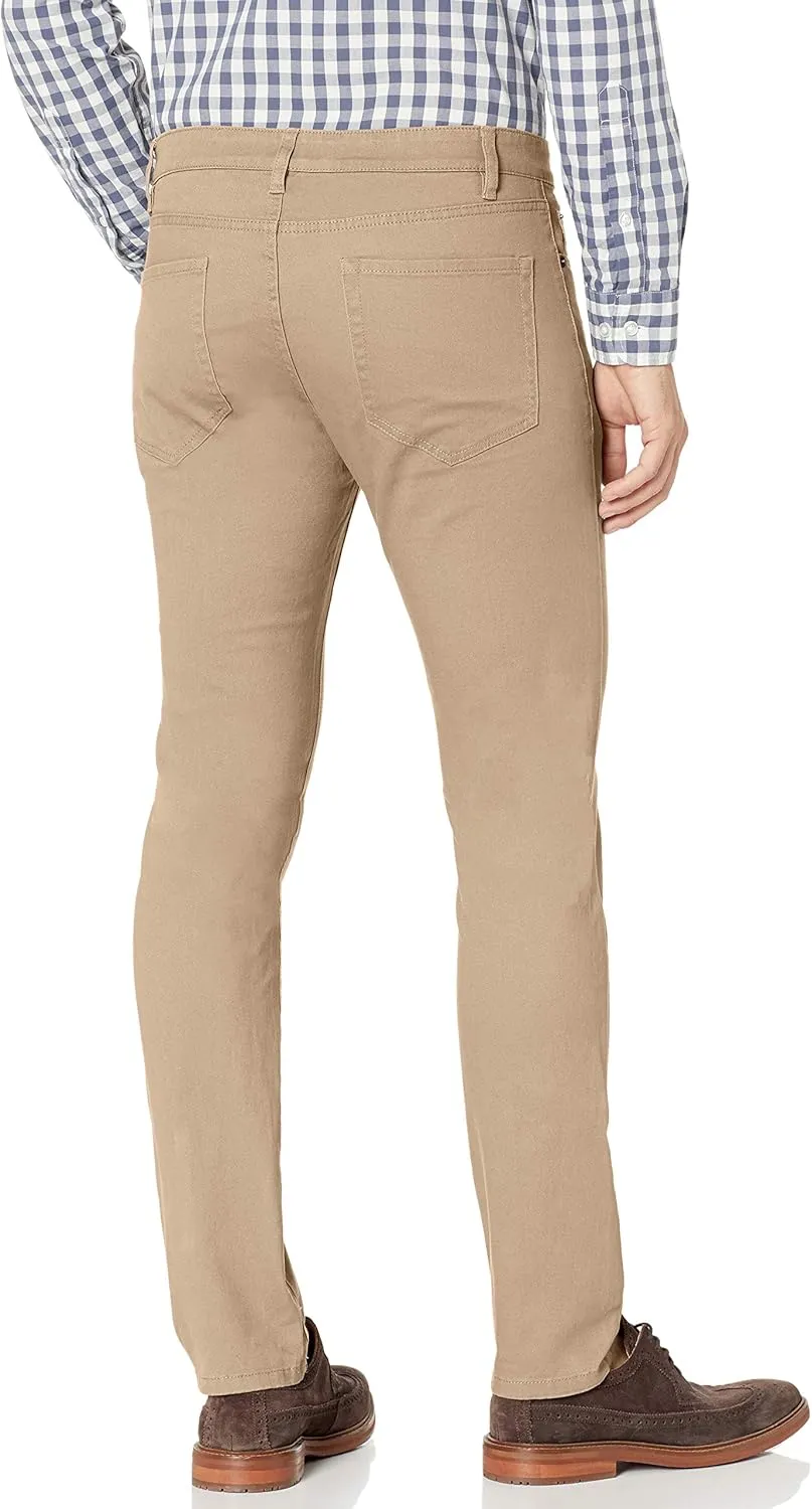 Amazon Essentials Slim Fit Khaki Pants for Men, 5-Pocket Stretch Twill