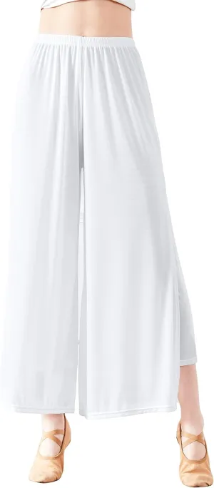 Angcoco Women's Double Layered Stretch Chiffon Dance Training Pants