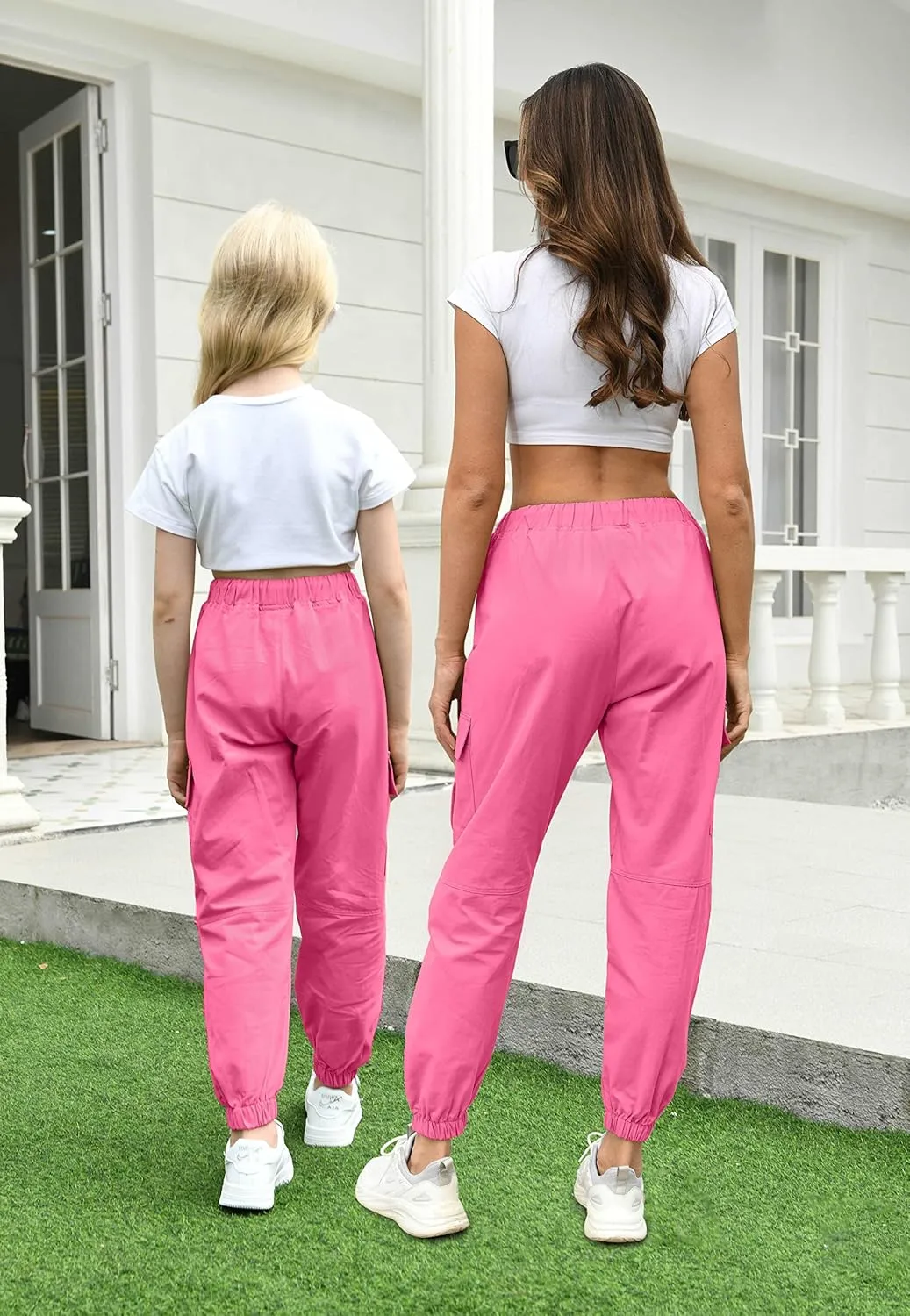 AOWKULAE Girls & Womens Casual Cargo Jogger Pants, 6 Years - Women 3XL