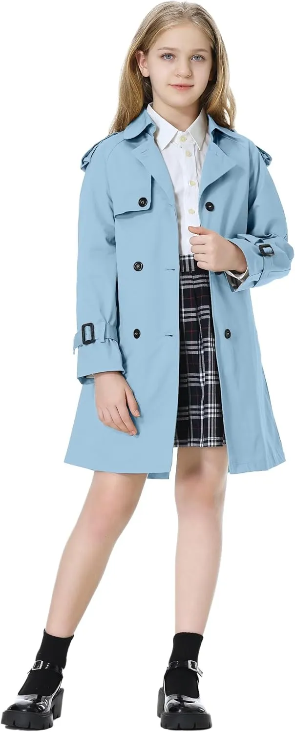 Betusline Girls & Women's Rain Jackets Waterproof Hooded Trench Coat,3 Years - Women 2XL