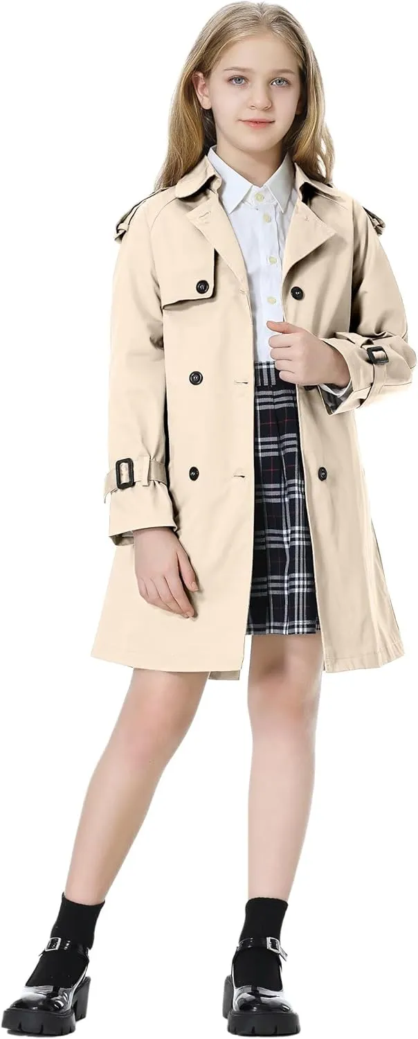 Betusline Girls & Women's Rain Jackets Waterproof Hooded Trench Coat,3 Years - Women 2XL