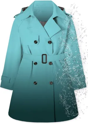 Betusline Girls & Women's Rain Jackets Waterproof Hooded Trench Coat,3 Years - Women 2XL
