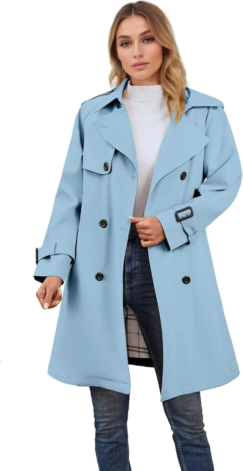 Betusline Girls & Women's Rain Jackets Waterproof Hooded Trench Coat,3 Years - Women 2XL