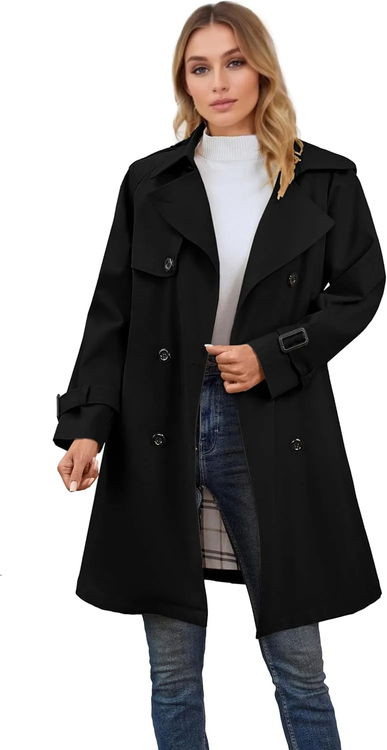 Betusline Girls & Women's Rain Jackets Waterproof Hooded Trench Coat,3 Years - Women 2XL