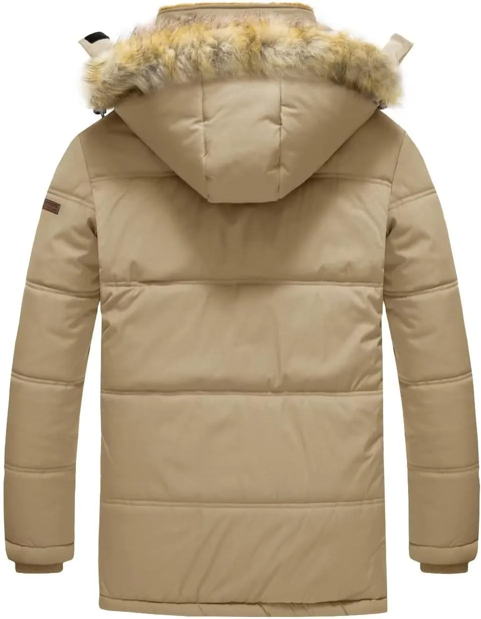 BIYLACLESEN Men's Hooded Winter Warm Jacket Fleece Thicken Windproof Down Coat with Fur Collar Hood Snowproof Jackets