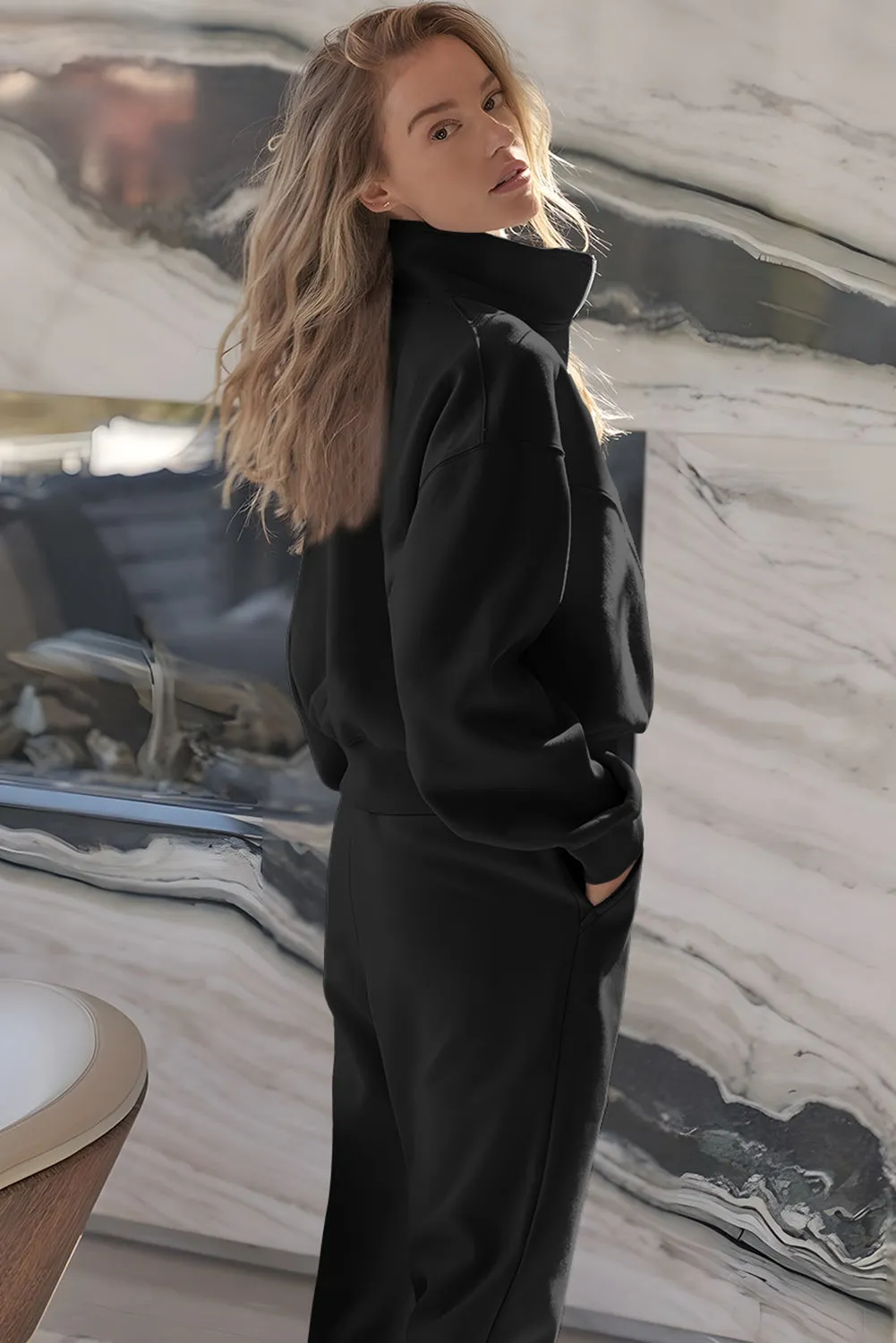 Black Joggers and Sweatshirt