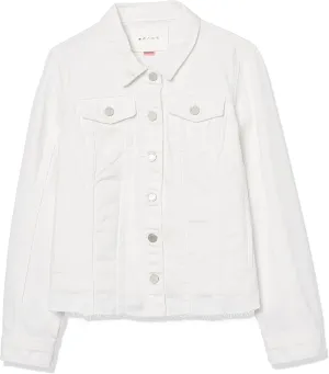 [BLANKNYC] girls Denim Jacket With Fray Hem Finish, Comfortable & Stylish Coat