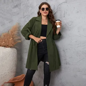 Blazer Collar Plus Size Jackets Mid-Length Solid Color Cardigan Wholesale Womens Clothing N3824080300061
