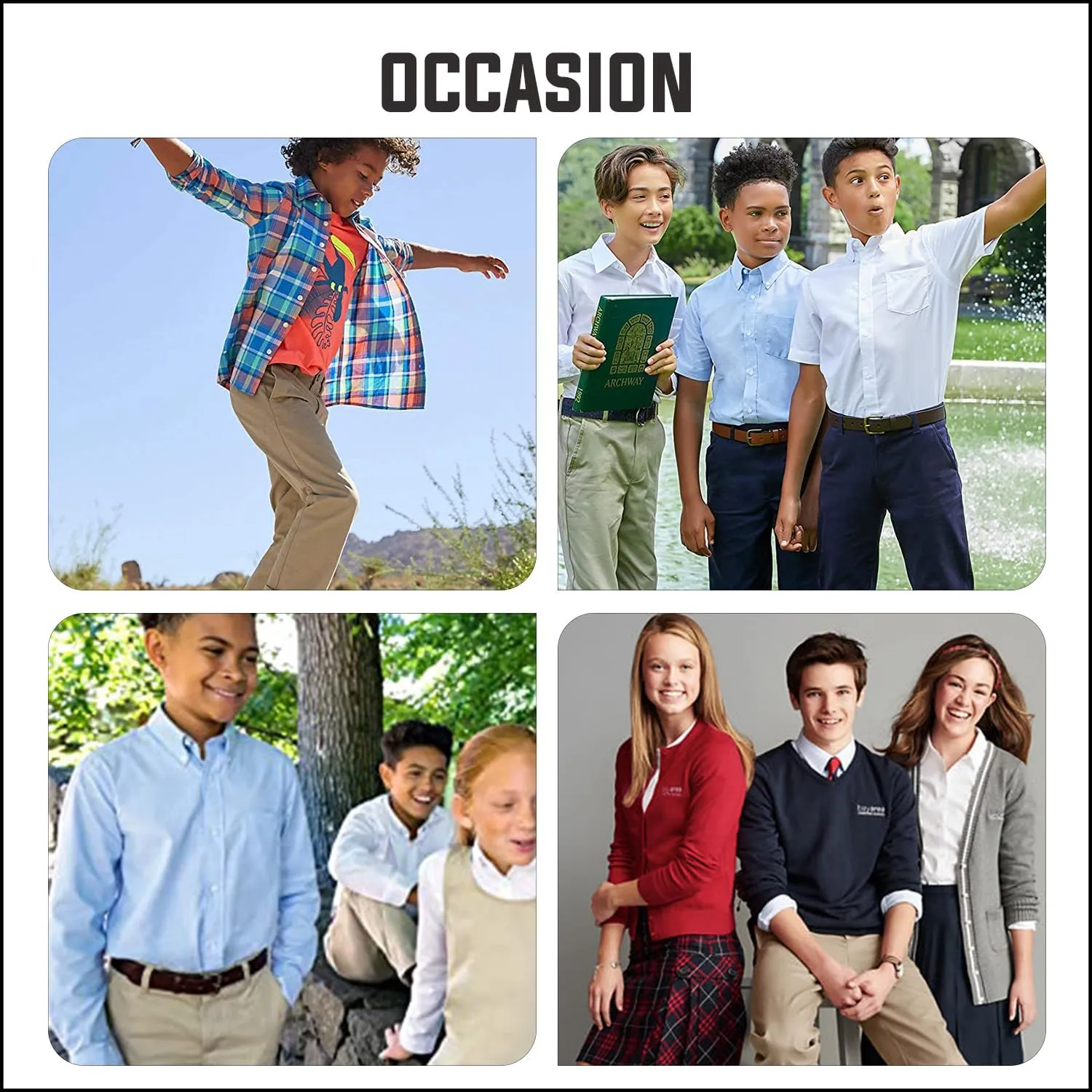 Boy's Super Stretch Slim Fit School Uniform Chino Pants