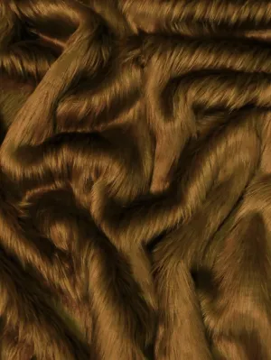 Cafe Solid Shaggy Long Pile Faux Fur Fabric / Sold by The Yard Cafe Solid Shaggy Long Pile Faux Fur Fabric / Sold by The Yard