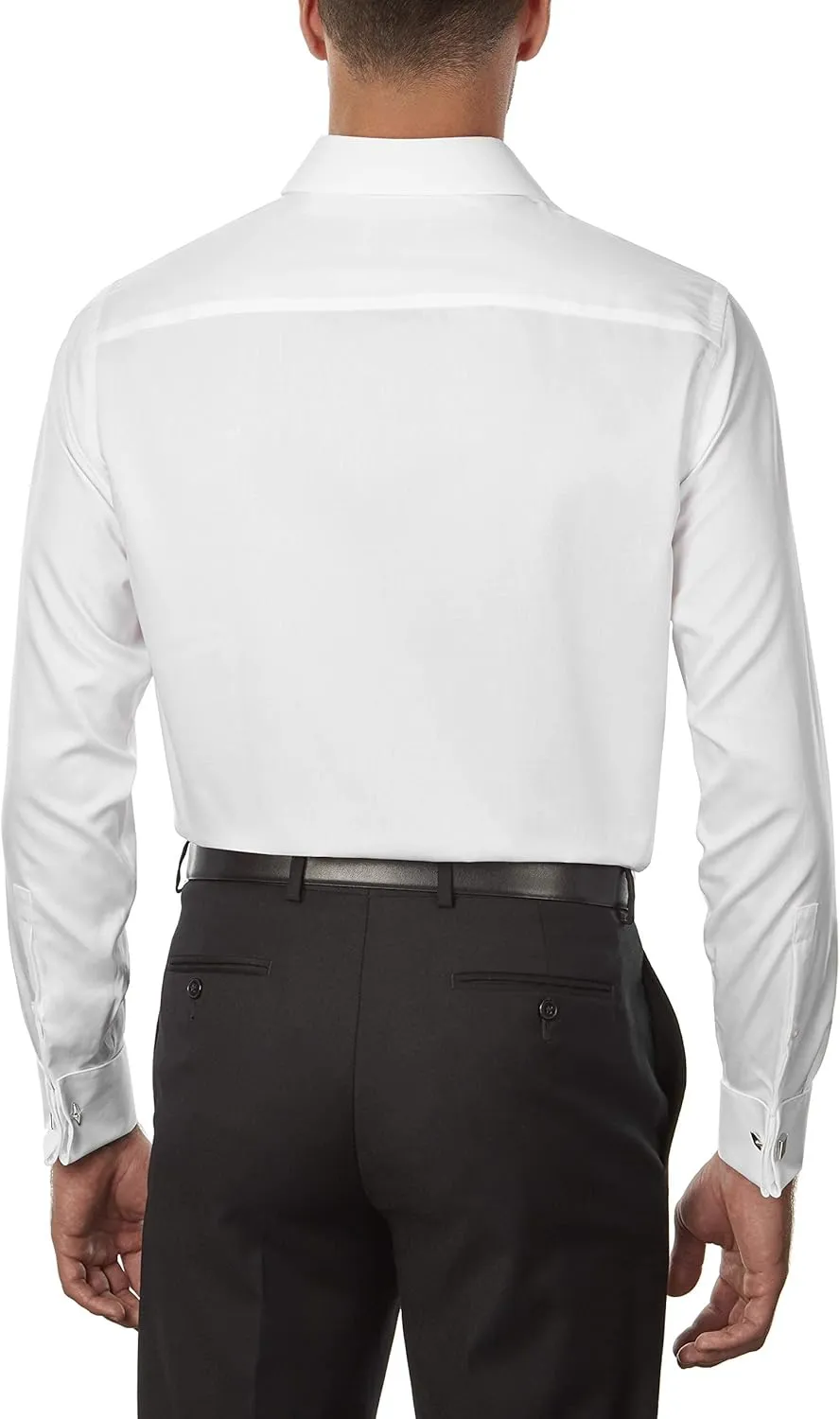 Calvin Klein Men's Dress Shirt Regular Fit Non Iron Herringbone French Cuff