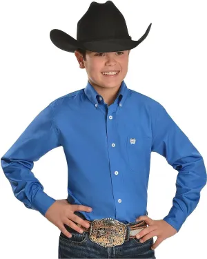 Cinch Boys' Big Classic Fit Long Sleeve Button One Open Pocket Solid