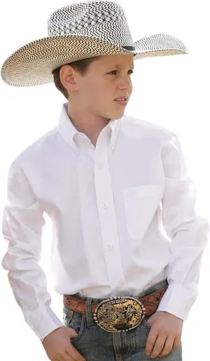 Cinch Boys' Big Classic Fit Long Sleeve Button One Open Pocket Solid