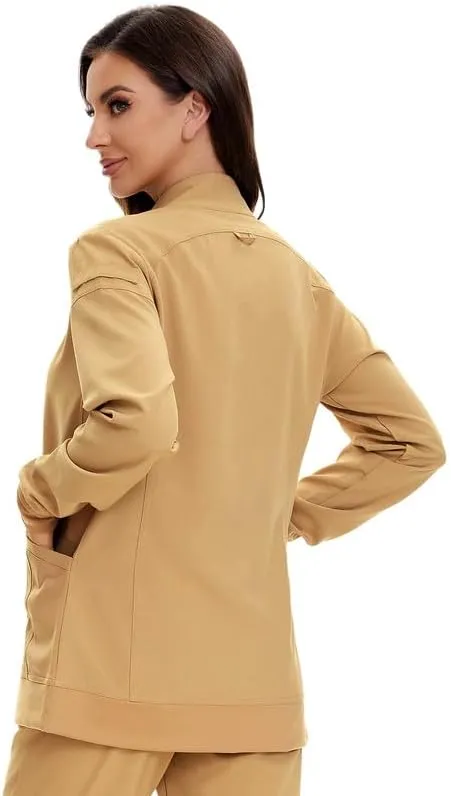 COZYFIT Scrub Jackets for Woman, Zip Front Nurse Jacket, 4-Way Stretch Fabric