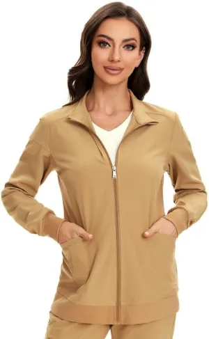 COZYFIT Scrub Jackets for Woman, Zip Front Nurse Jacket, 4-Way Stretch Fabric