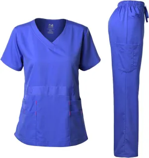 Dagacci Medical Uniform Natural Stretch Premium Women's Scrubs Set Stretch Ultra Soft Top and Pants