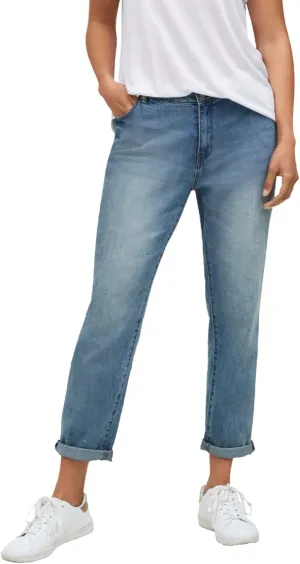 ellos Comfortable Women's Plus Size Boyfriend Jeans Stretch Denim Mid-Rise