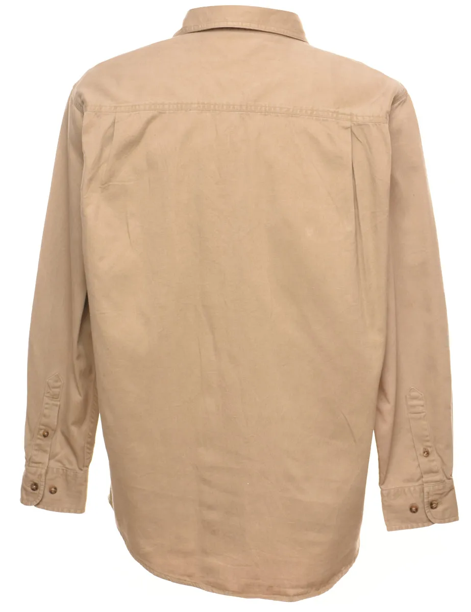 Faded Glory Classic Beige Denim Shirt - M