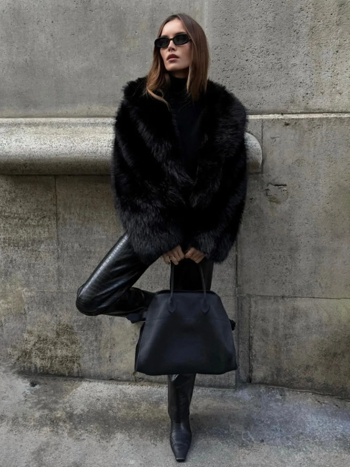 Faux Fur Cropped Jacket