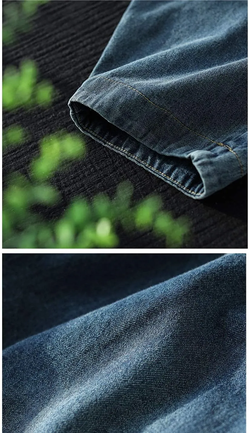 Flygo Women's Casual Distressed Jeans Elastic Waist Harem Pants Trouser