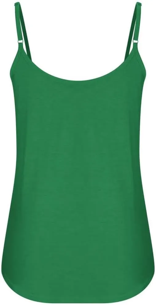FMCHICO Tank Top for Women Pleated Spaghetti Strap Camisole Loose Fit Casual Sleeveless Flowy Basic Tops