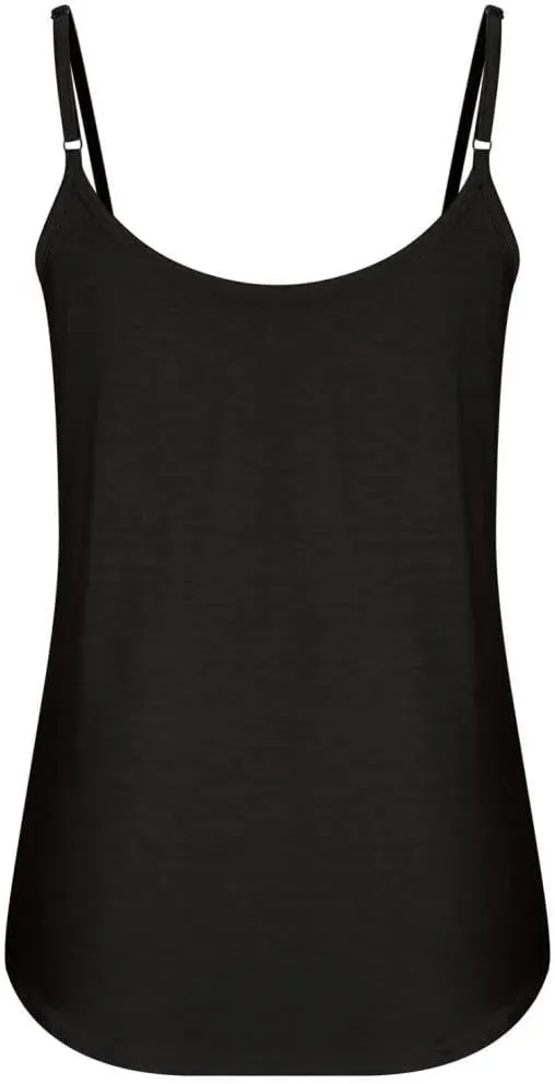 FMCHICO Tank Top for Women Pleated Spaghetti Strap Camisole Loose Fit Casual Sleeveless Flowy Basic Tops