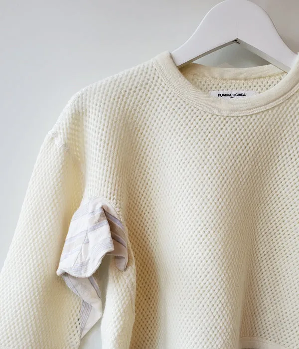 FUMIKA_UCHIDA/Striped Flannel Wool Mesh SHORT-SLEEVE THERMAL(KINARI)