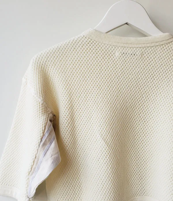 FUMIKA_UCHIDA/Striped Flannel Wool Mesh SHORT-SLEEVE THERMAL(KINARI)