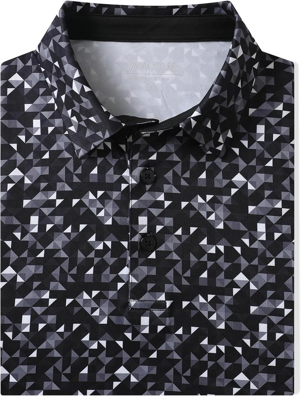 Golf Polo Shirts for Men - Print Moisture Wicking Quick Dry Short Sleeve Collared Polo Shirts for Golf Tennis Wear