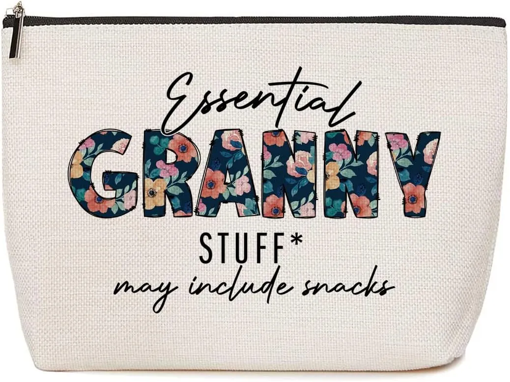 Granny Gifts Grandma Gifts Floral Makeup Bag Grandma Birthday Gifts Grandmother Gifts First Grandma Gift Appreciation Gifts for Women Nanny Christmas Retirement Grandmothers Day Gifts Cosmetic Bag