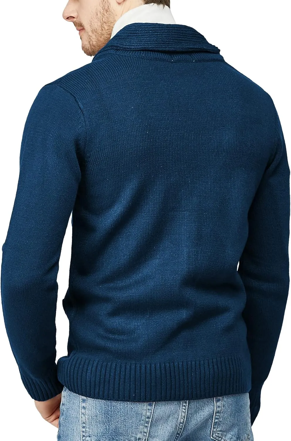 H2H Mens Casual Comfortable Fit Cardigan Sweater Shawl Collar Soft Fabric