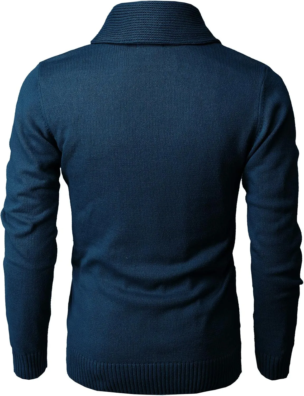 H2H Mens Casual Comfortable Fit Cardigan Sweater Shawl Collar Soft Fabric