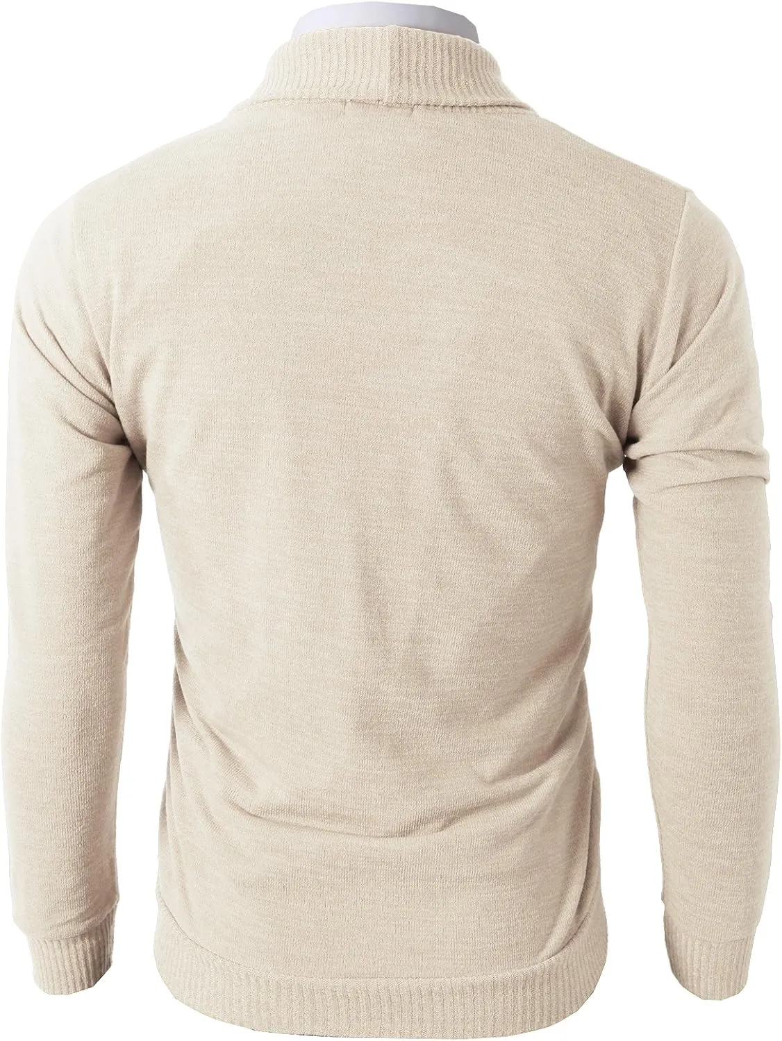 H2H Mens Casual Comfortable Fit Cardigan Sweater Shawl Collar Soft Fabric