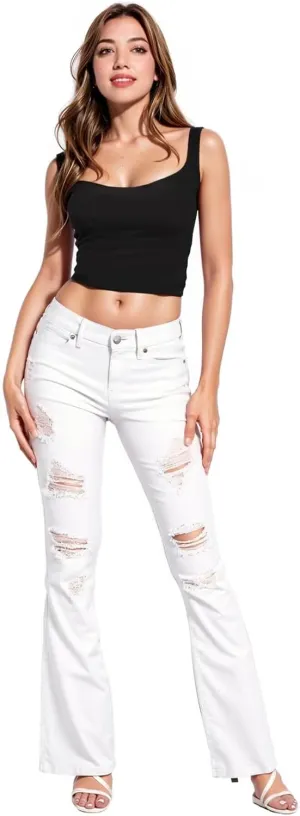 Hybrid & Company Women's Slim Boot Cut Stretch Pants