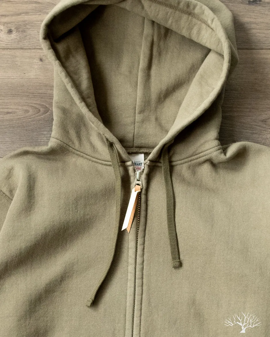 IHSW-10-OLV - Ultra Heavyweight Loopwheel Zip Up Hoody - Olive