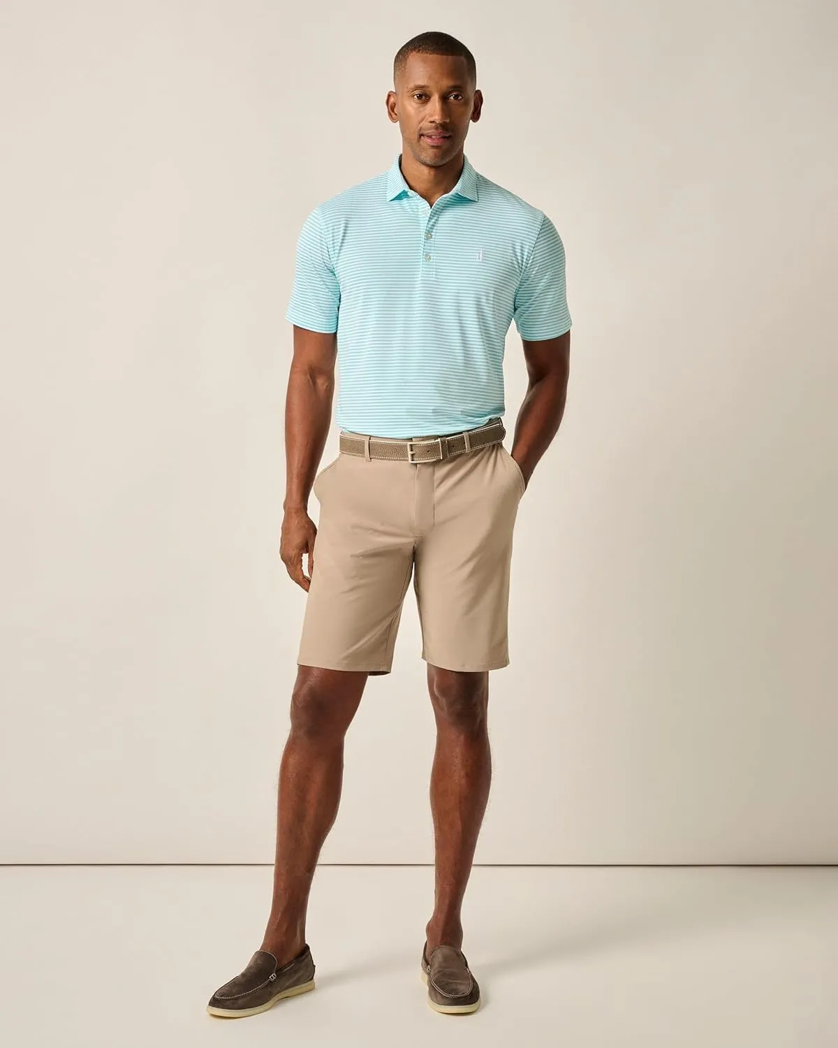 johnnie-O Performance Mesh Polo - Hunter Stripe