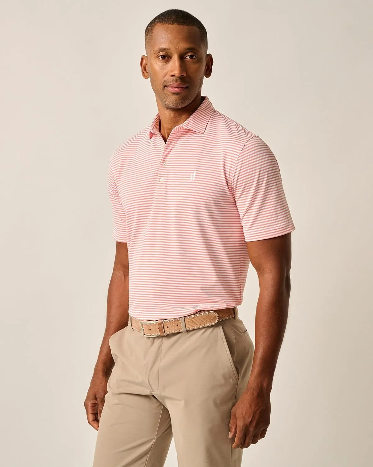 johnnie-O Performance Mesh Polo - Hunter Stripe