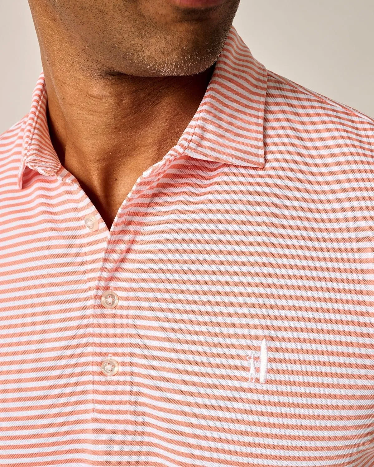 johnnie-O Performance Mesh Polo - Hunter Stripe