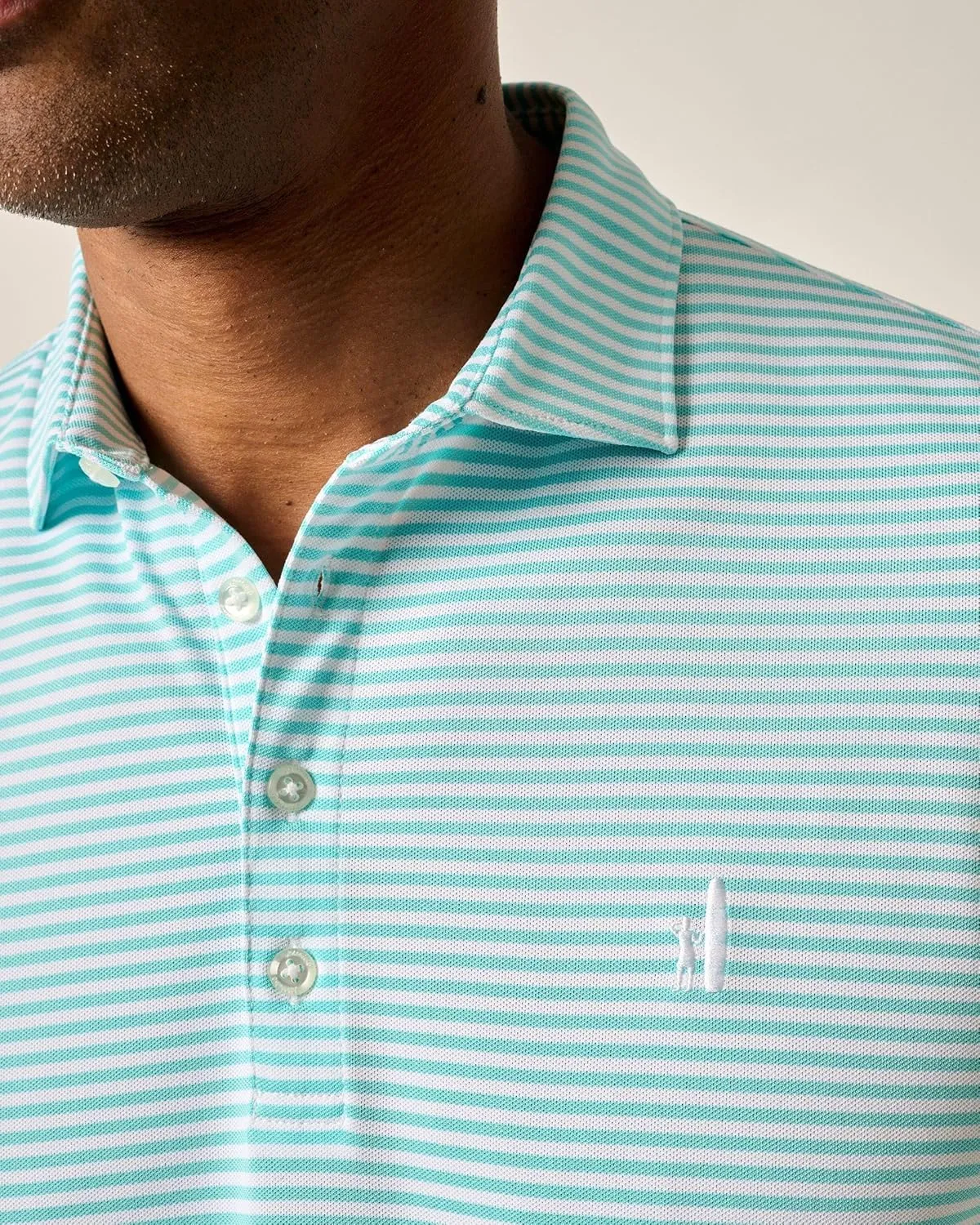 johnnie-O Performance Mesh Polo - Hunter Stripe