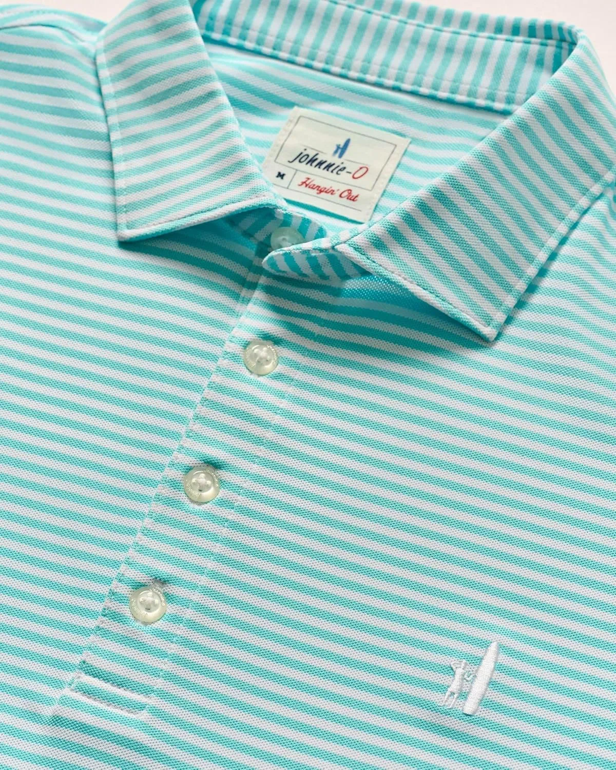 johnnie-O Performance Mesh Polo - Hunter Stripe