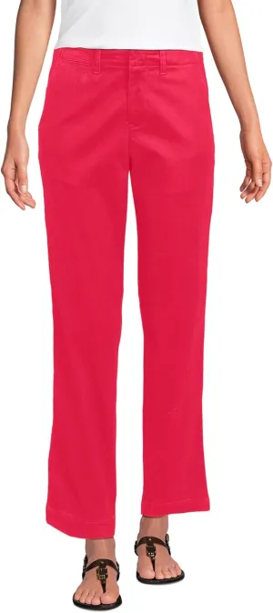 Lands' End Women's Mid Rise Classic Straight Leg Chino Ankle Pants
