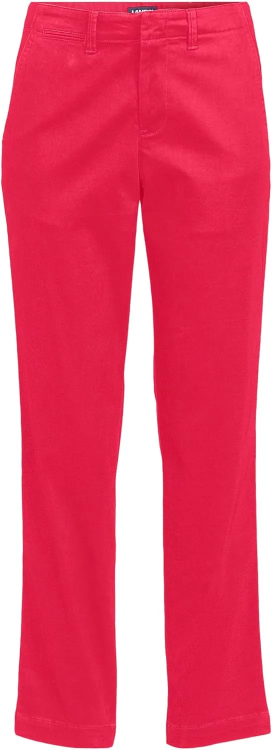 Lands' End Women's Mid Rise Classic Straight Leg Chino Ankle Pants