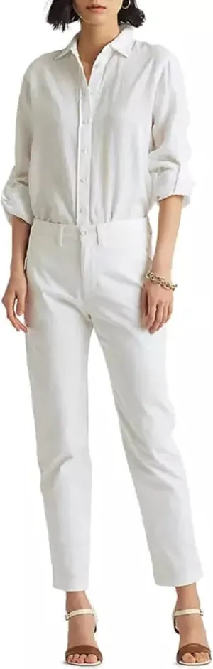 LAUREN RALPH LAUREN Slim Fit Stretch Chino Pants 16 White