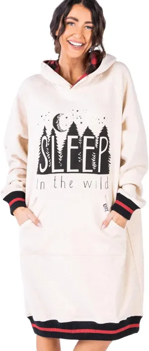 Lazy One Oversized Hoodie Sweatshirt, Comfortable Sleepwear, Sweater Dress for Women