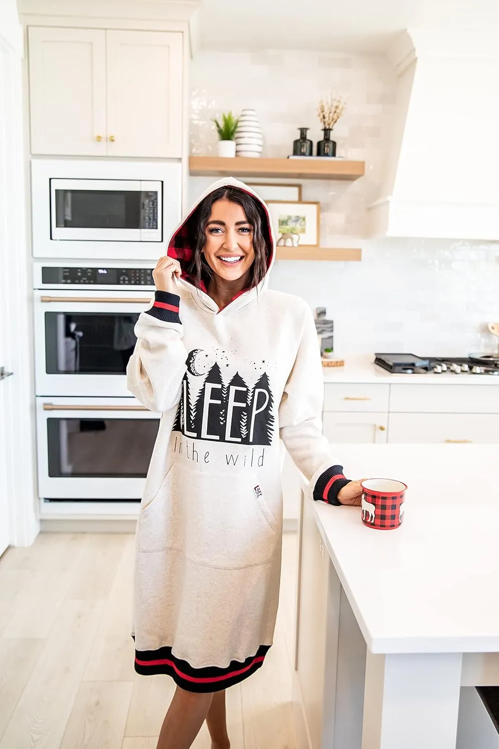 Lazy One Oversized Hoodie Sweatshirt, Comfortable Sleepwear, Sweater Dress for Women