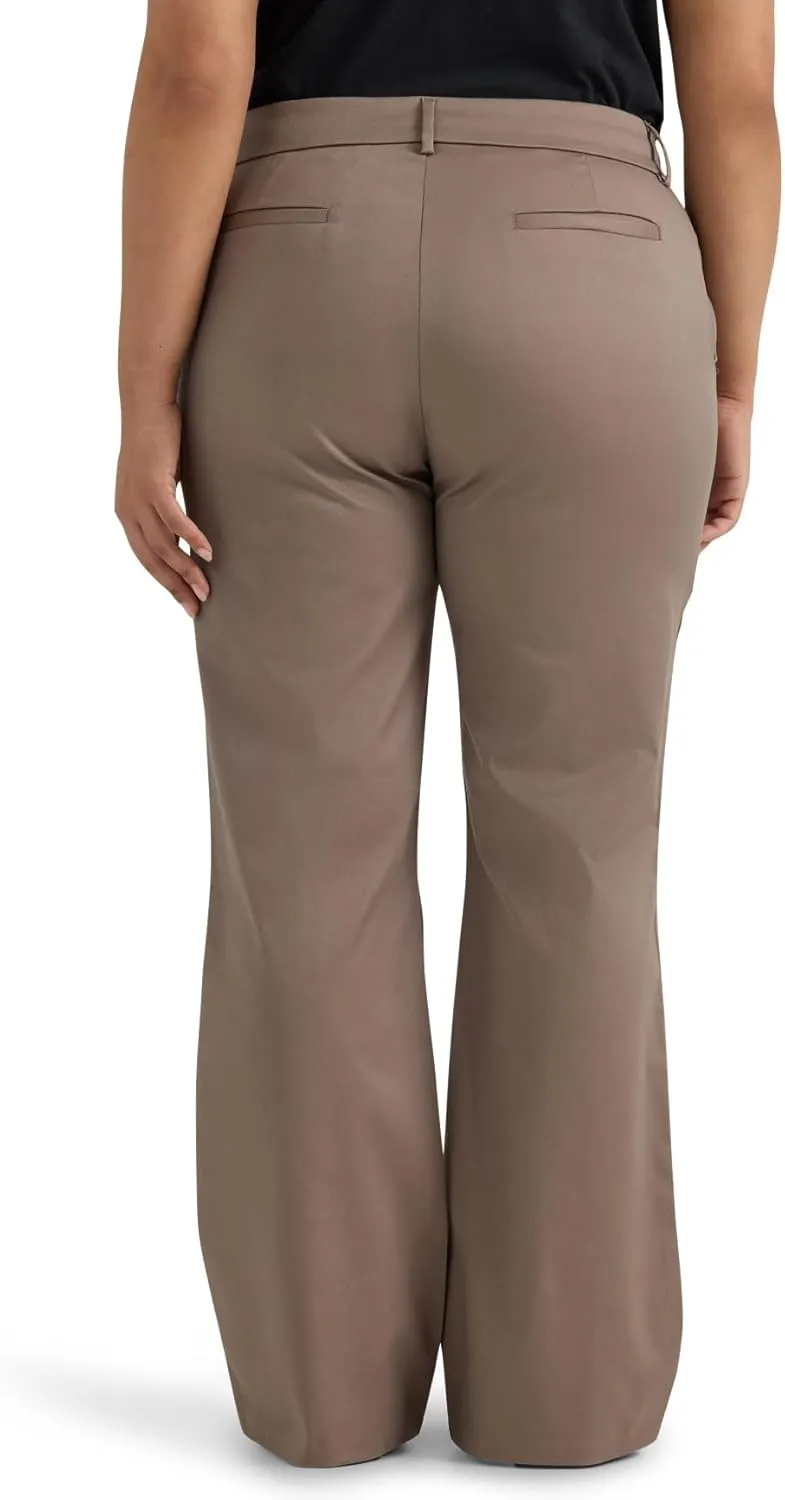 Lee Women's Plus Size Wrinkle Free Mid Rise Bootcut Pant