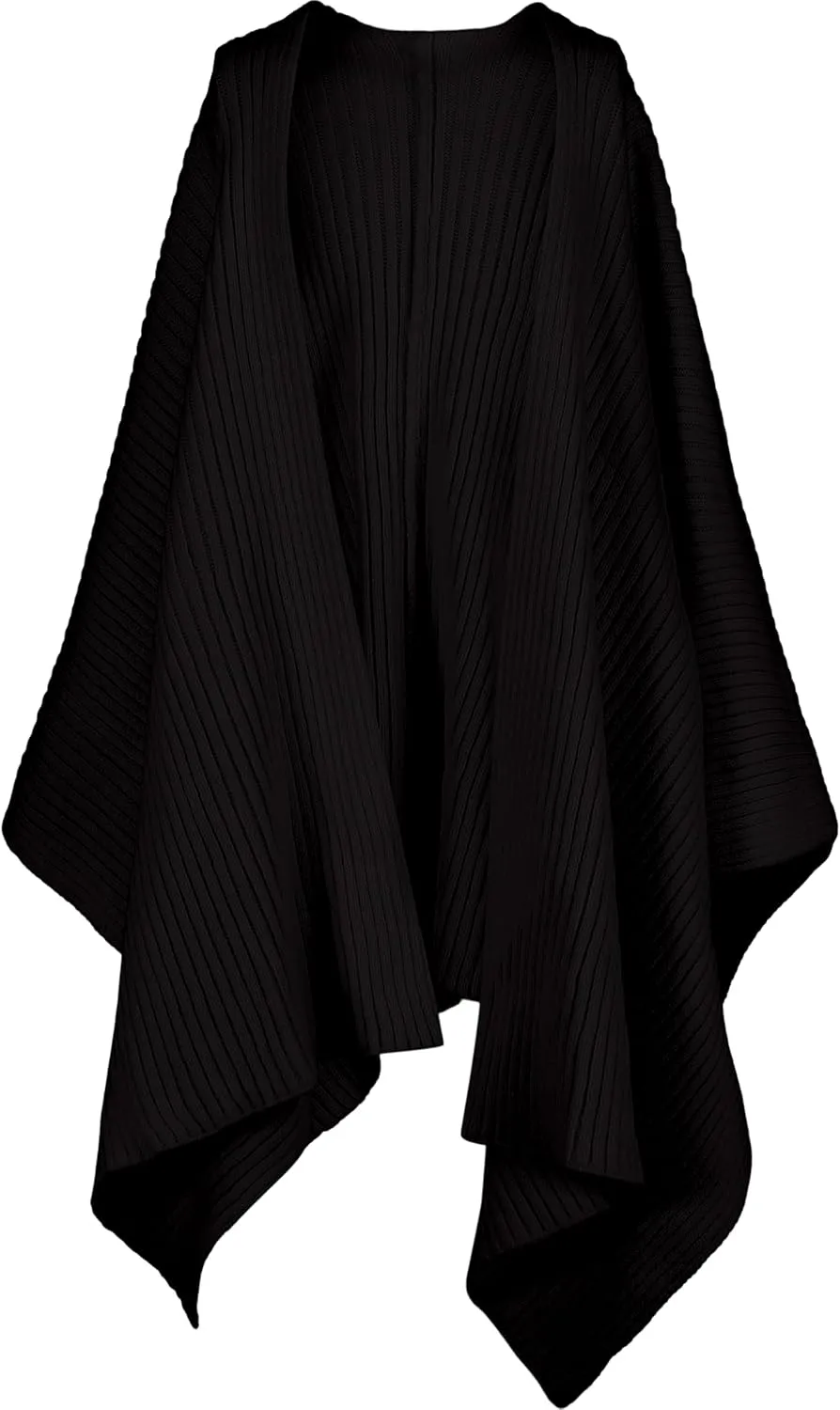 Lucky Brand Women's Rib Knit Ruana, Shawl Wrap Poncho, Stylish & Comfortable
